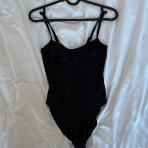 Aritzia Black Bodysuit with Adjustable Spaghetti Straps